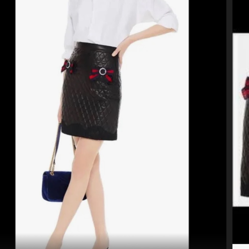Gucci
Leather mini skirt
Size 2-4 
Never worn
Black, Leather